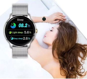 Zegarek damski Smartwatch Rubicon na srebrnej bransolecie RNBE66. Zegarek damski na bransolecie. Zegarek damski Smartwatch idealny na prezent dla kobiety (1).jpg